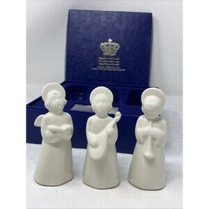 3 Royal Copenhagen White Porcelain Angels Choir Instrument Figurines Set 3.75"